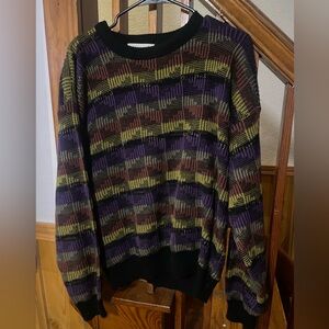 Vintage Multicolor Patterned Knit Sweater, Men’s M 
Unique Rare